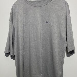 Nike Men's Dri-Fit Shirt Active Short Sleeve Crewneck Swoosh Logo Gray Size XXL